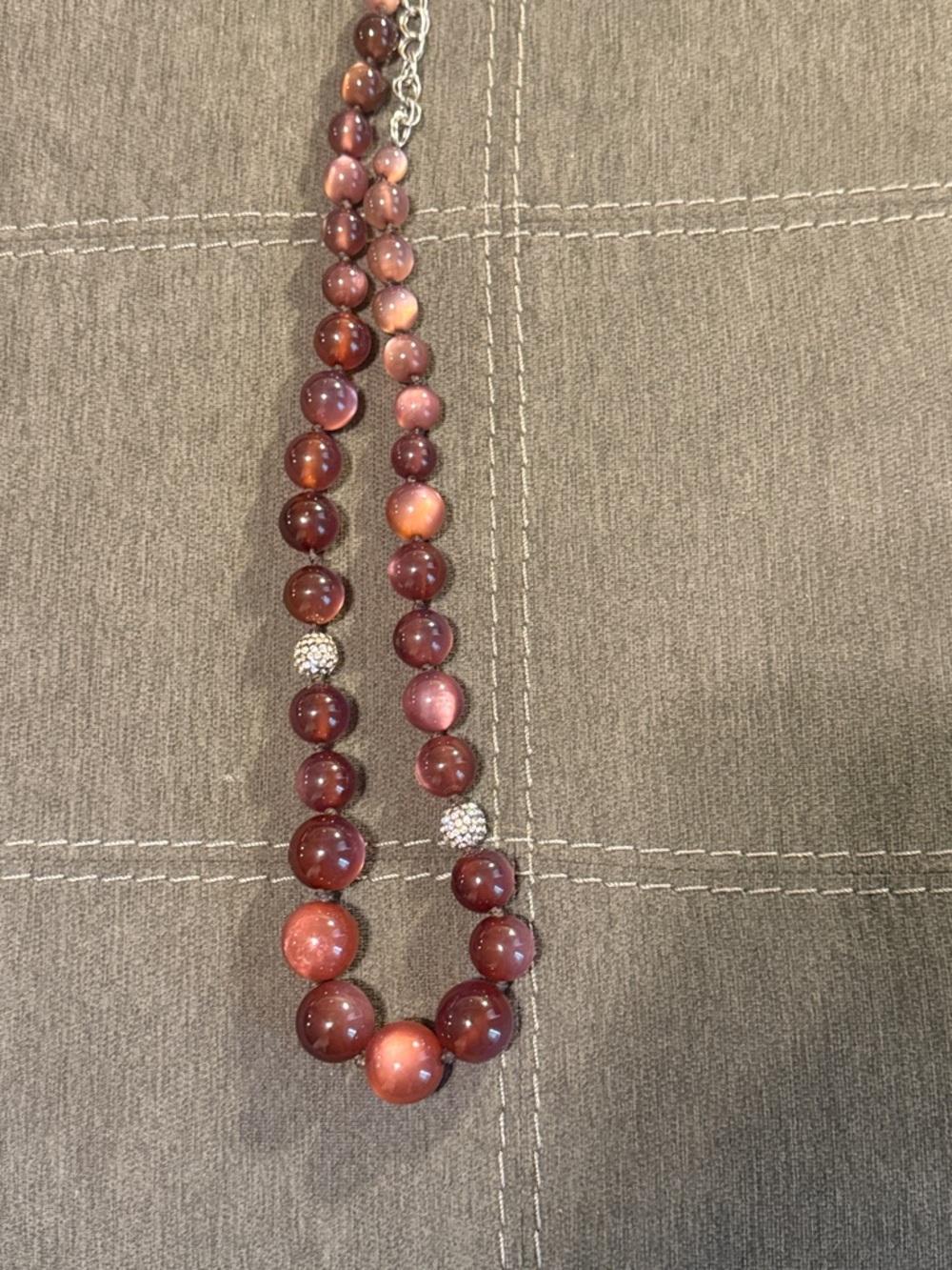 Elegant Beaded Necklace with Pavé Accent